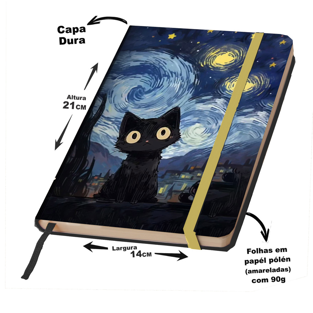 Caderno Sketchbook A5 capa dura caderno de desenho 21x14 GATOS em artes em Oferta na Shopee