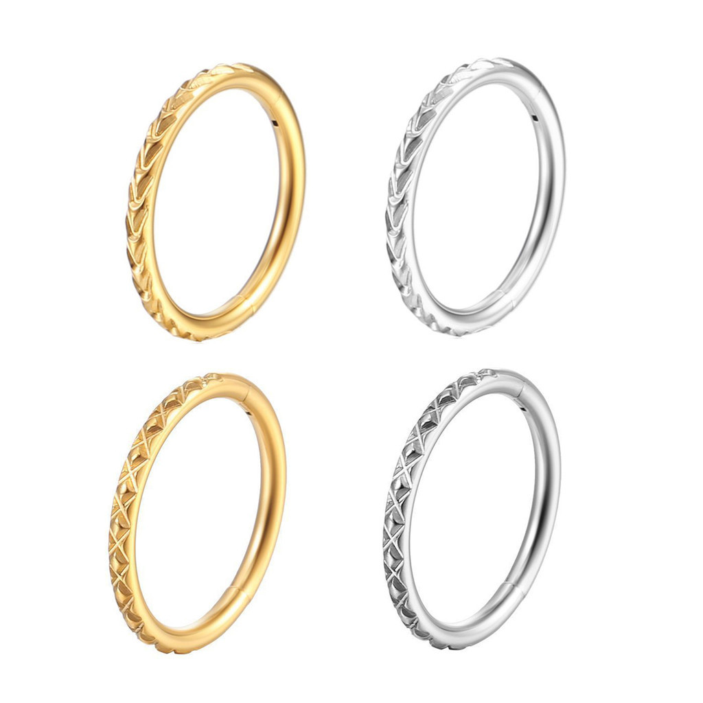 2PCS Kit Piercing Argola Aço Cirúrgico Segmento Articulado Detalhado | Helix, Septo, Rook, Conch, Nariz e Outro em Oferta na Shopee