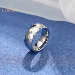 Anel Masculino Feminino Aço Inoxidável Dourado Espelho 3D Luxo Anéis Inox de Ouro Alianca de Casamento de Namoro