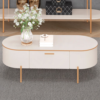 Mesa De Centro Decorativa Sala de Estar Orgânico Giverny D05 Off White - Lyam Decor em Oferta na Shopee