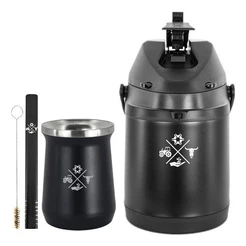 Kit Tereré Garrafa Térmica 2.5l Copo 236ml Made In Roça