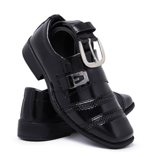Kit Sapato Social Infantil Masculino 443 Com Cinto Preto Pajem Bico Quadrado Casamento em Oferta na Shopee