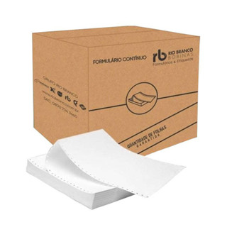 Formulário contínuo 80 colunas 1 via microsserilhado razão branco c/ 6000 fls 3073 Rio Branco em Oferta na Shopee