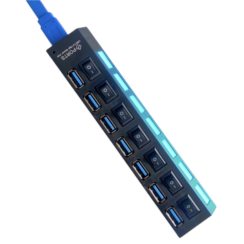 Régua Hub USB Com 7 Entradas 3.0 480mbps Excelente Taxa de Transferência Conecta Diversos Aparelhos