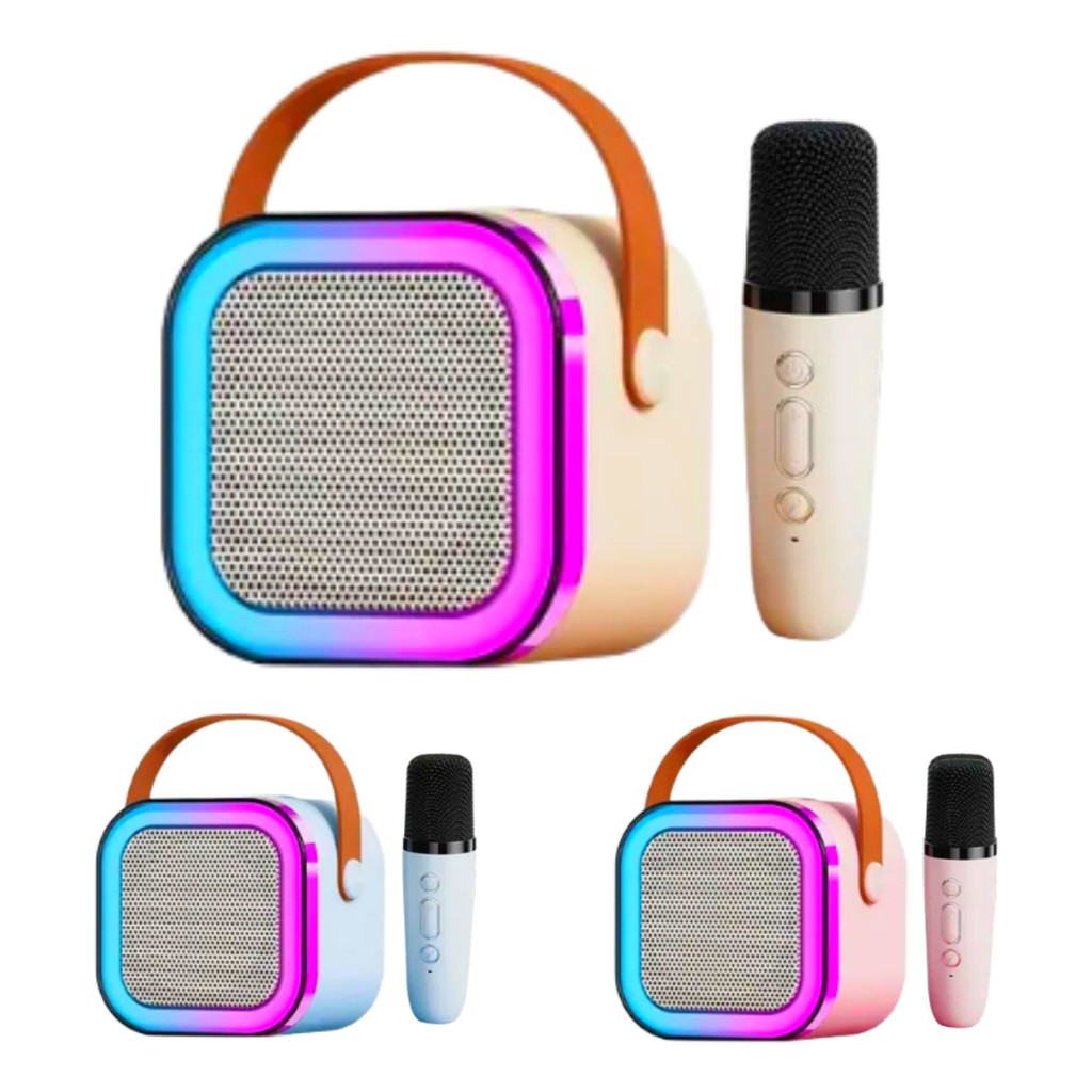 Mini Caixinha De Som Bluetooth + Microfone Karaokê Infantil