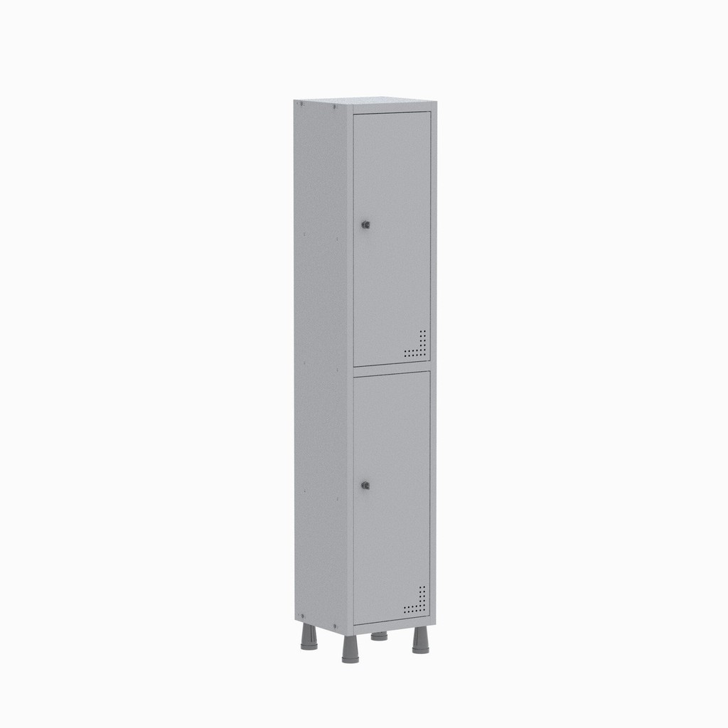 Armário Locker Guarda Volume Aço Light 2 Portas 34,5x179,5cm Cinza Cinza
