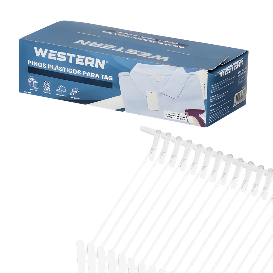 Pino Tag Plástico Western 25mm Para Aplicador de Etiquetas Fixação 5000 Peças