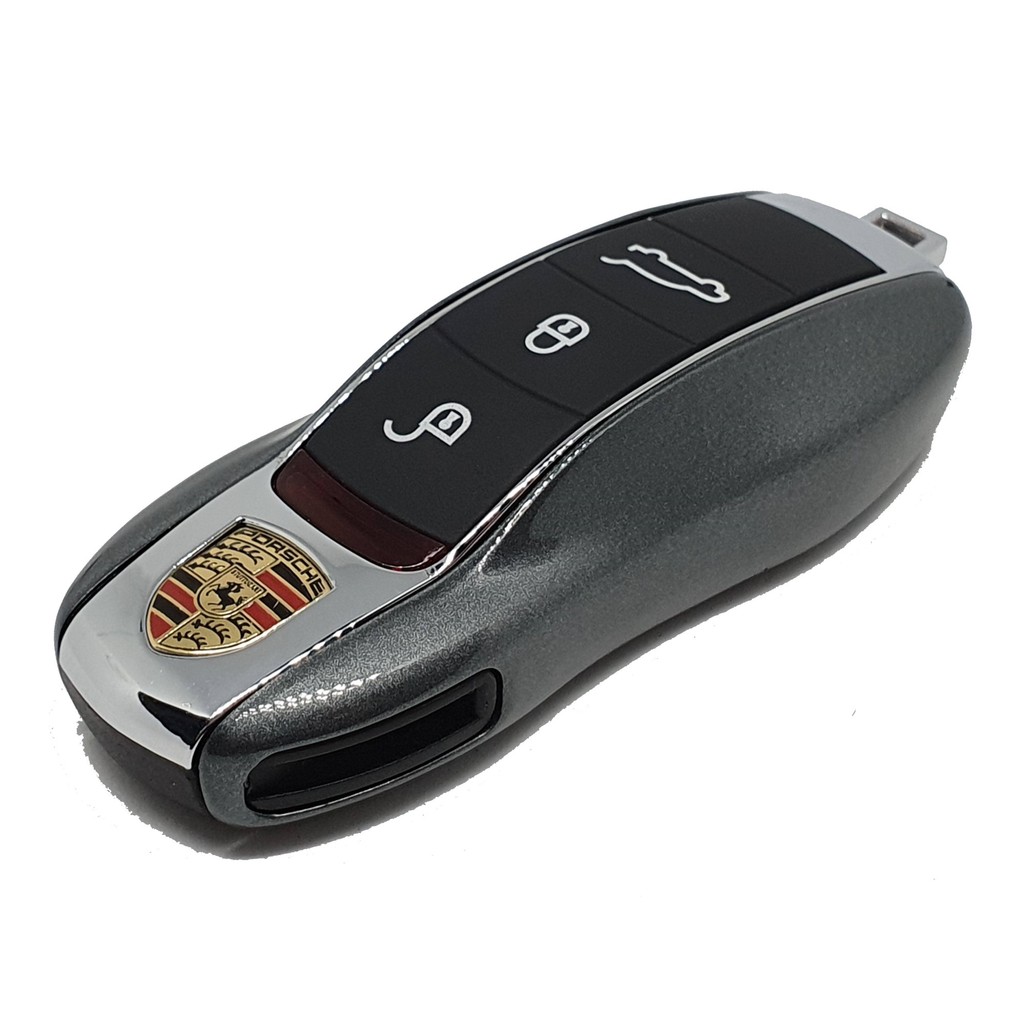 Capa Chave Porsche Lat Cinza 911 Cayman Cayenne Macan Boxster