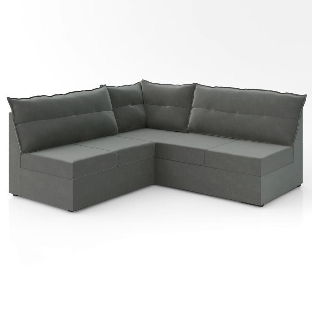 Sofá De Canto 5 Lugares Renaut Suede Cinza Mamflex Cinza em Oferta na Shopee