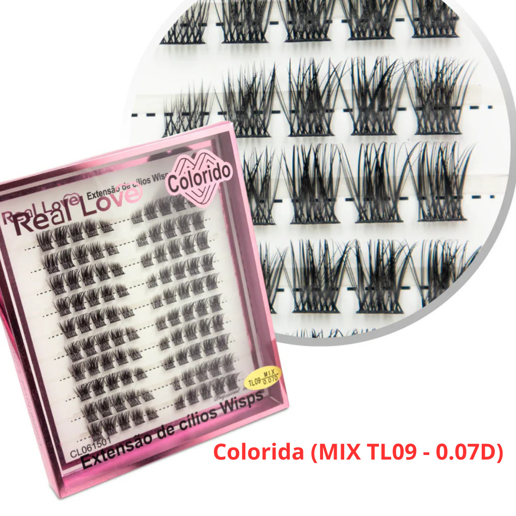 Cilios Fio A Fio Tufinhos Sem Nó Curvatura D 20P Modelo Colorido - Real Love em Oferta na Shopee