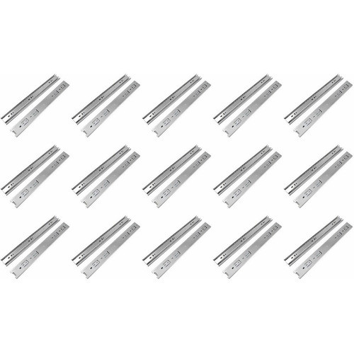 15 Pares Corrediça Telesc 300mm Gaveta Sapato Roupa Arquivos