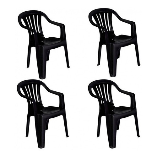 Jogo 4 Cadeiras De Plástico MOR Poltrona P/ Jardim Área De Lazer Com Braços Suporta Até 182 Kg - Mor em Oferta na Shopee