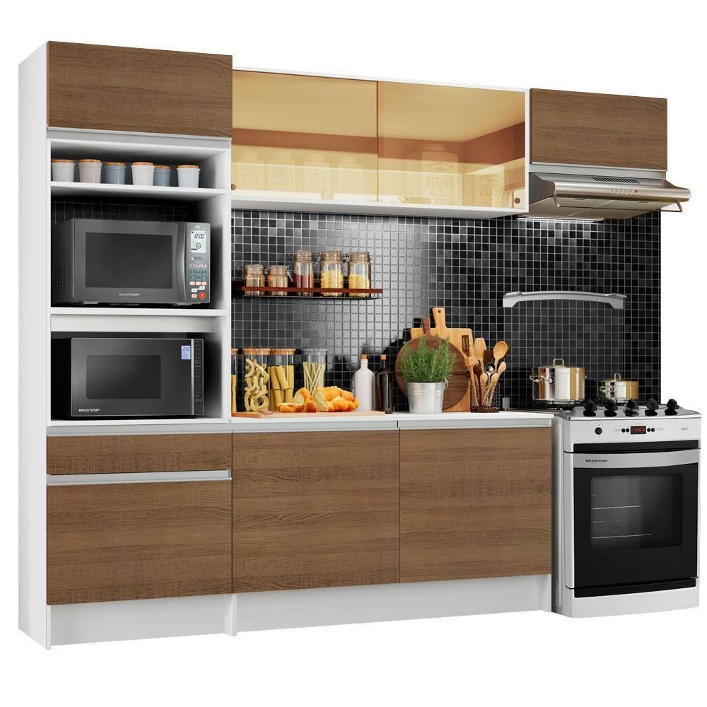 Armário de Cozinha Diamante com Balcão e Tampo Branco Rustic
