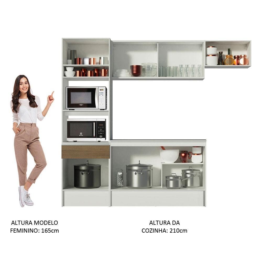 Armário de Cozinha Diamante com Balcão e Tampo Branco Rustic — imagem 2 de 2