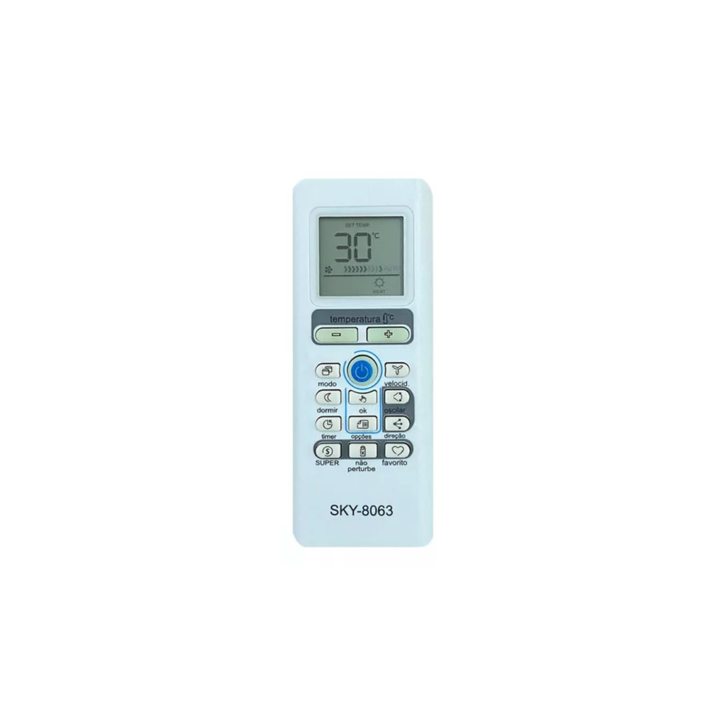 CONTROLE COMPATÍVEL AR CONDICIONADO SPRINGER MIDEA SKY-8063