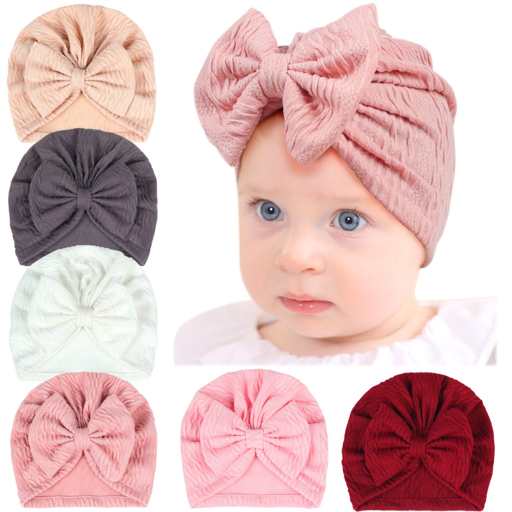 Touca Turbante Bebê com Laço Jacquard Confortável Ajustável 3–24 Meses em Oferta na Shopee