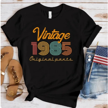 T-shirt Camiseta Camisa Unissex Casual Vintage 1985 Blusa Simples Confortável Verão Gola Redonda Algodão Envio Rapido