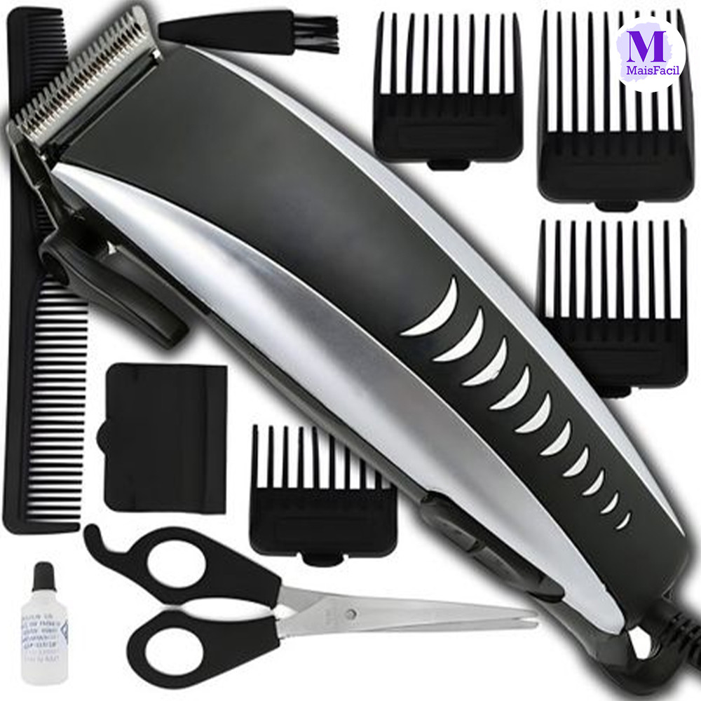 Máquina De Corte De Cabelo Profissional , Aparador De Barba , Acabamento 9 Peças , Elétrico , 110V
