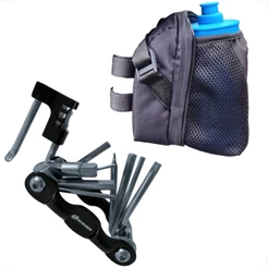Kit Bolsa Selim Shiver Bike Ciclismo Porta Ferramentas + Chave Extrator de Corrente 10 Em 1 canivete