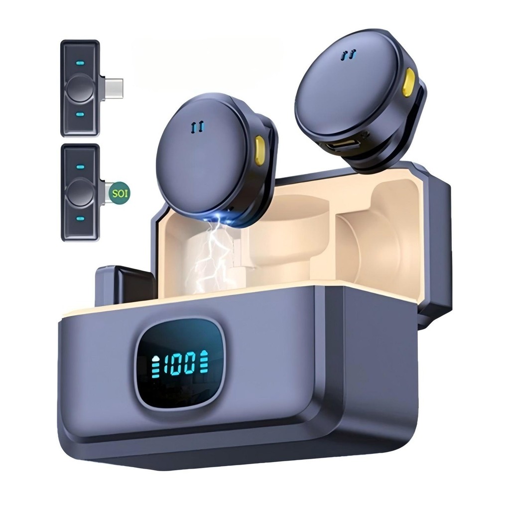Microfone mini De Lapela Sem Fio Para iPhone/Android Profissional Magnético Redução de Ruído Yis