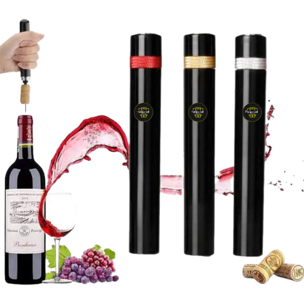 Saca-Rolhas de Vinho a Pressão de Ar | Abridor Agulha Sem Esforço e Rápido