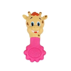 Chocalho Vila Toy Com Mordedor Girafa Rosa