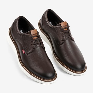 Sapato Masculino Casual Ferracini Couro Legitimo Atacador Esporte Fino Full Marrom 4565-696I