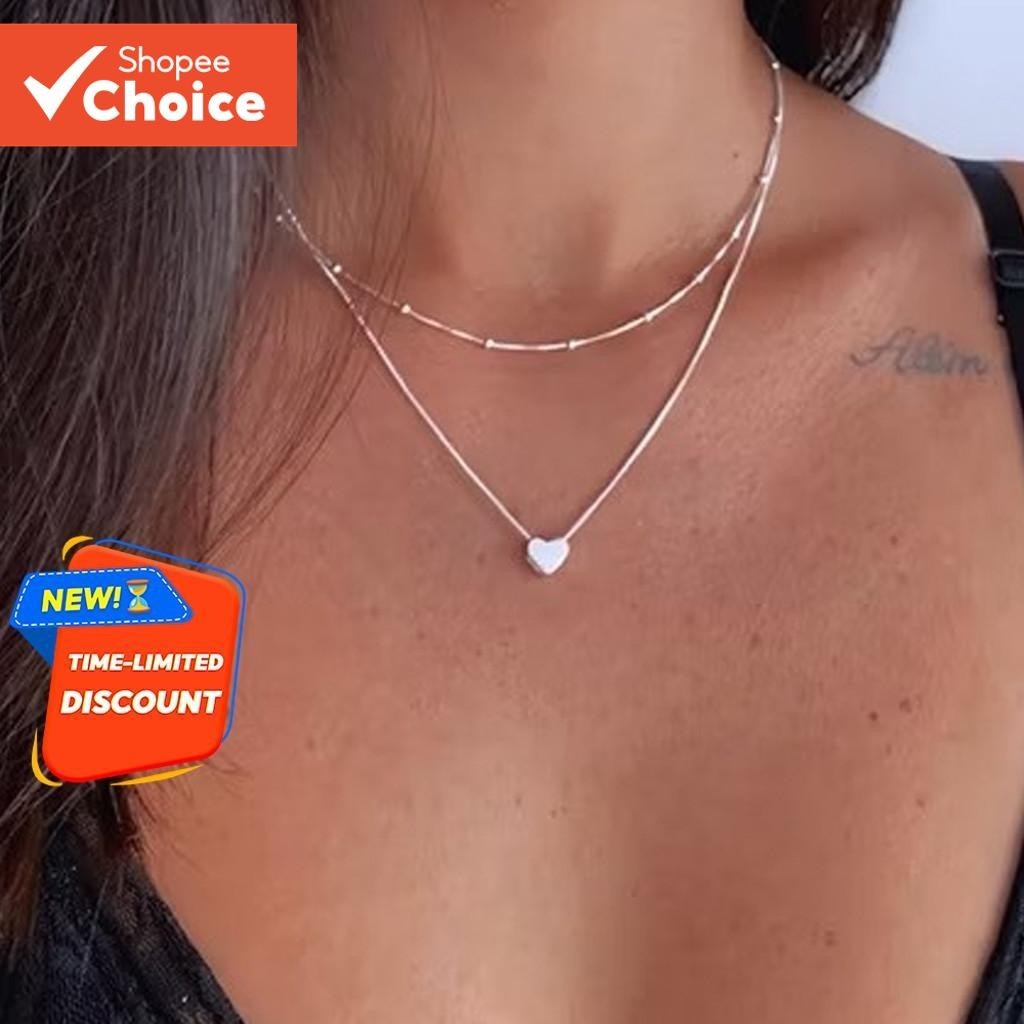 Colar De Coração Em Camadas Minimalista Banhado A Ouro Para Mulheres Delicado Presente Elegante Diário