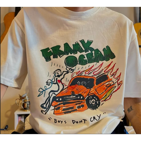 Camisa Feminina T-shirt Básica Estampa "Frank Ocean Boys Dont Cry" Streetwear 100% Algodão
