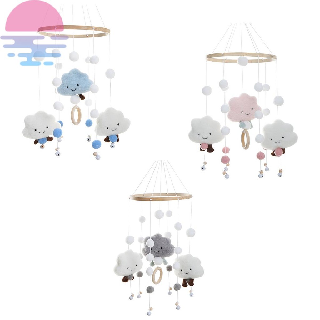 Carrilhão De Vento Móvel Com Nuvem Boneca Pendurado Cama Sino Aperto Treinamento Berço Musical Do Bebê Para Decoração SH