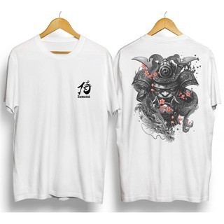 Camiseta Premium em Algodão Puro Camiseta Básica Algodão Samuirai Dragon White Murah Pria