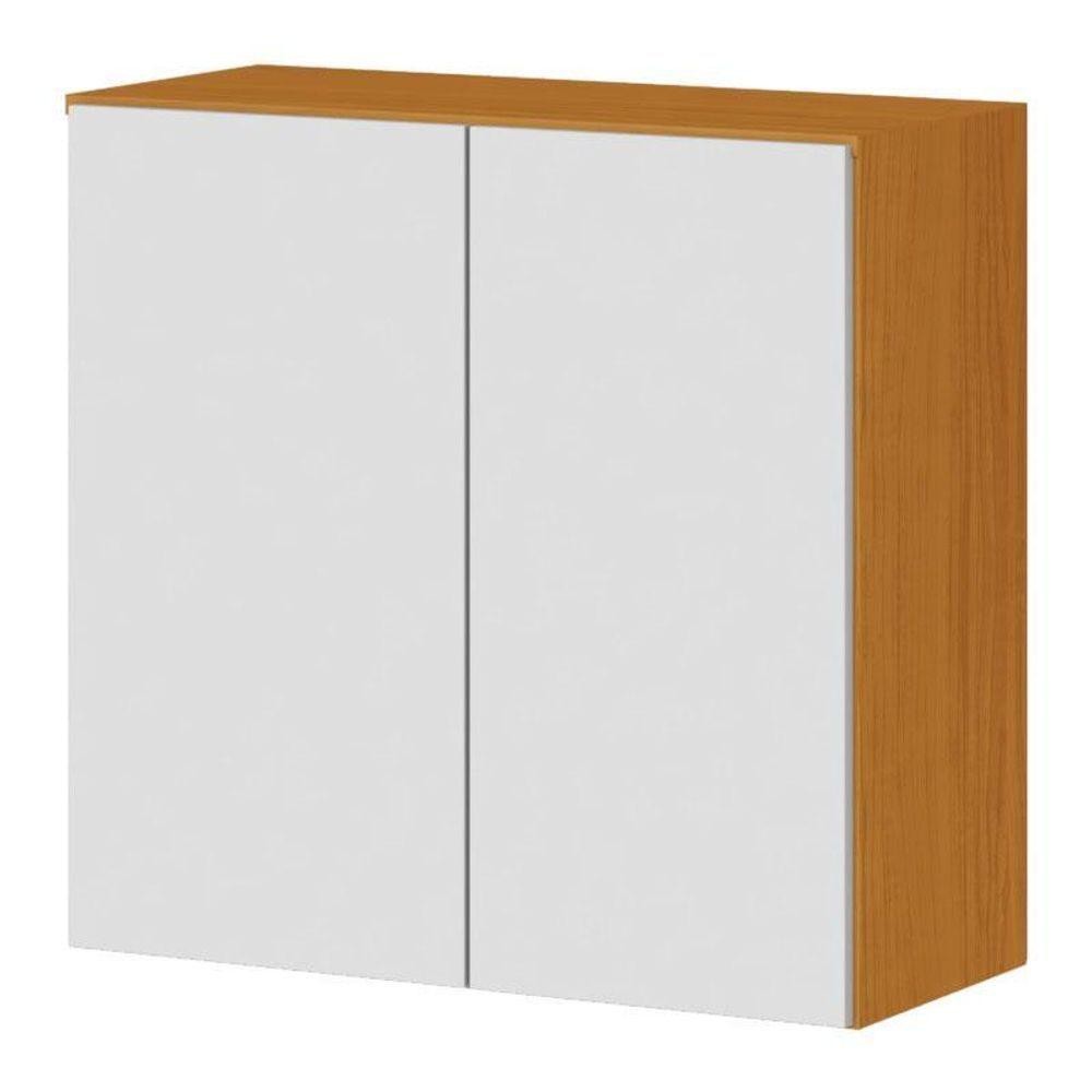 Armário Aéreo 2 Portas 70 Cm Luana 2006803 em destaque na cor Cinamomo Branco - Aramóveis