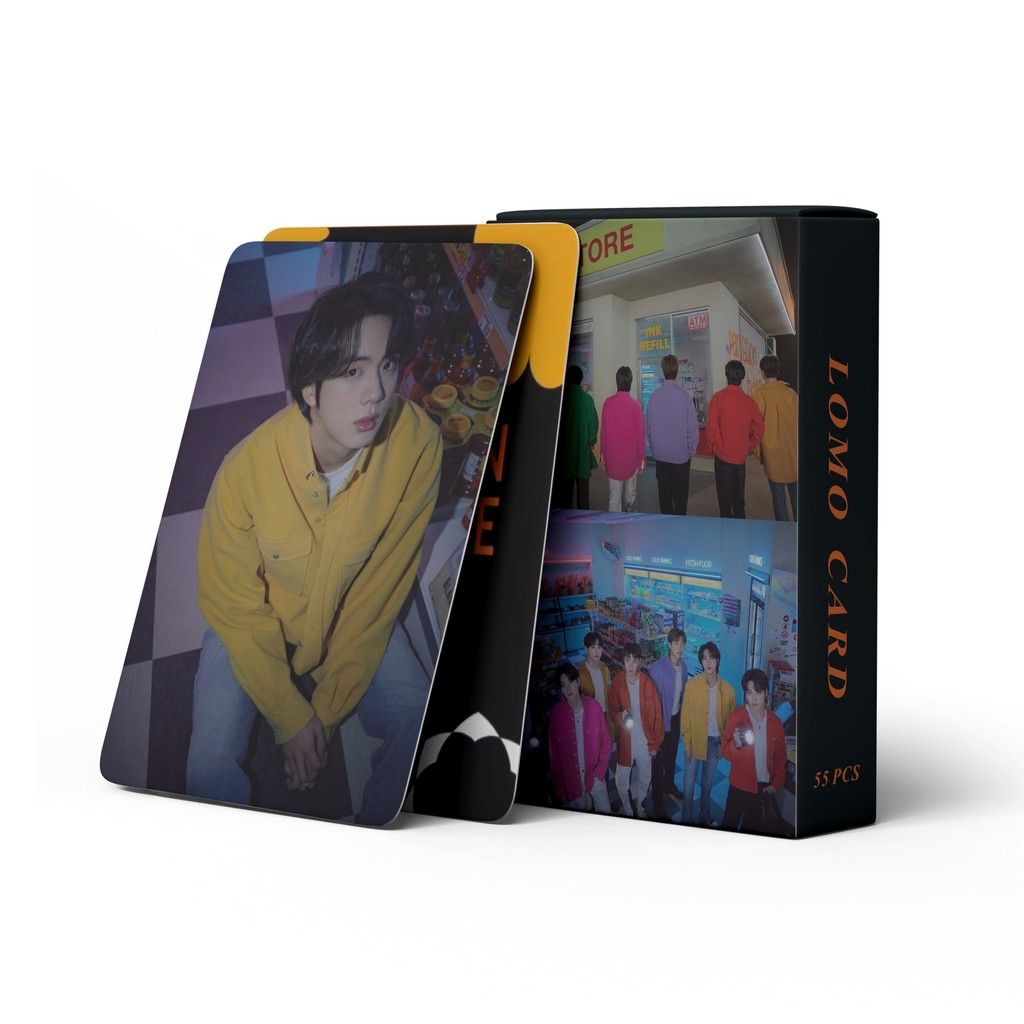 55pcs/box BTS Cartões Fotográficos Holográficos Permissão Para Dançar KPOP Laser Collection Card V JK JIMIN