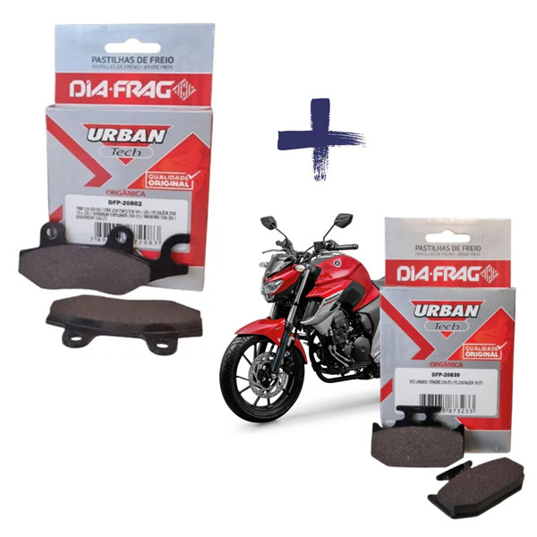 Kit Pastilhas Freio Dianteira e Traseira Fazer 250 2010 a 15 em Oferta na Shopee