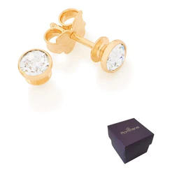 Brincos Solitario Com Cristal 18k Rommanel 523191