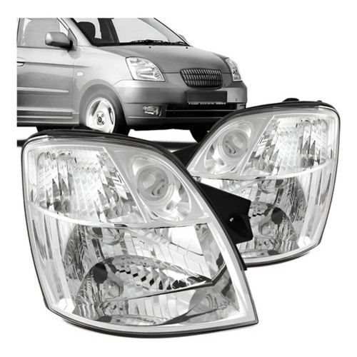 Par Farol Para Kia Picanto 2006 2007 Cromado