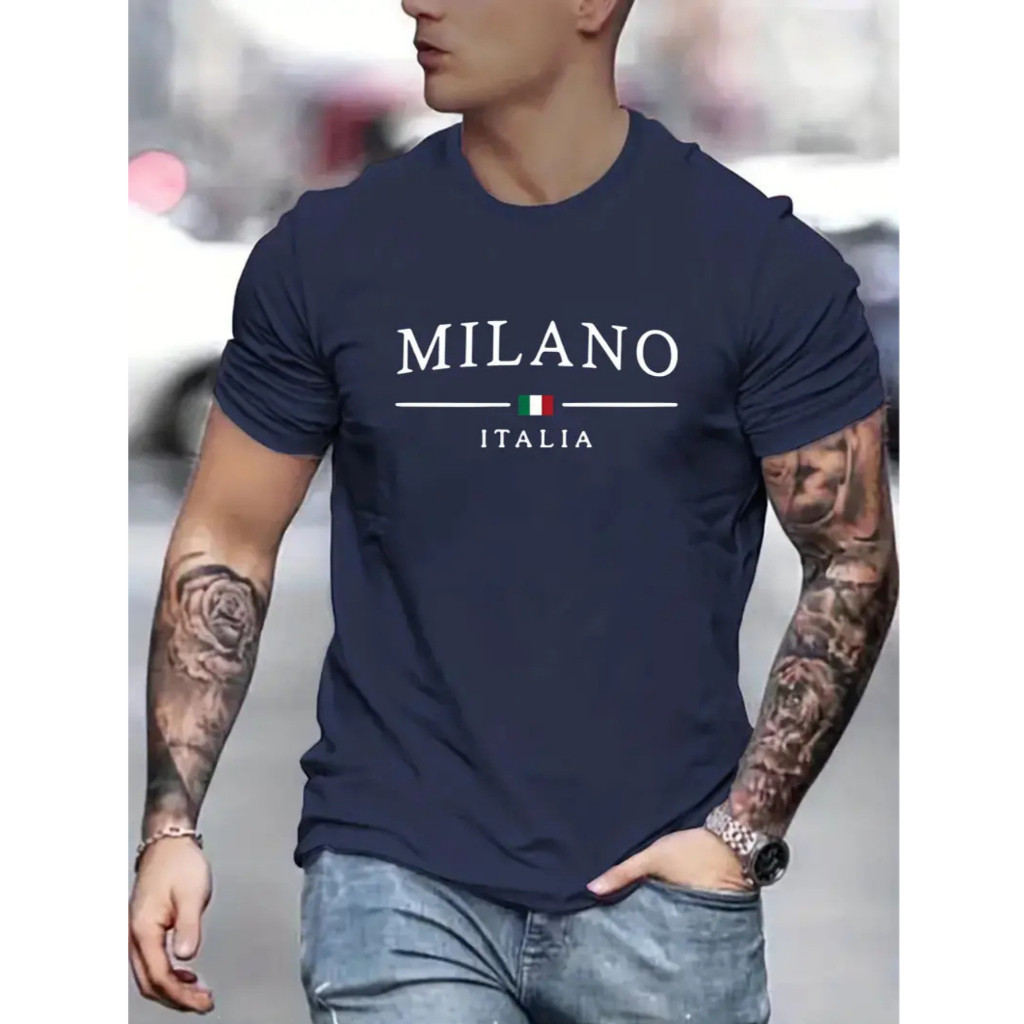 Camiseta Masculina Camisa Estampada Milano Paris Blusa 100% Algodão