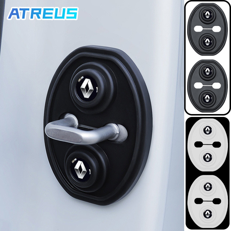 4Pcs Renault Tampa De Proteção Da Fechadura Porta Do Carro Anticolisão Em De Silicone Veicular Amortecedor Acessórios