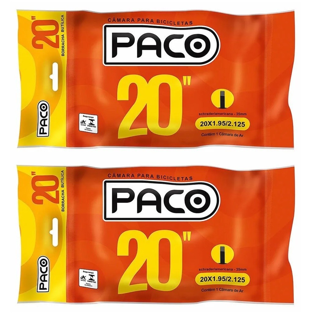 Par Camara De Ar Bicicleta Aro 20 Paco Bike Bmx Cross Mtb