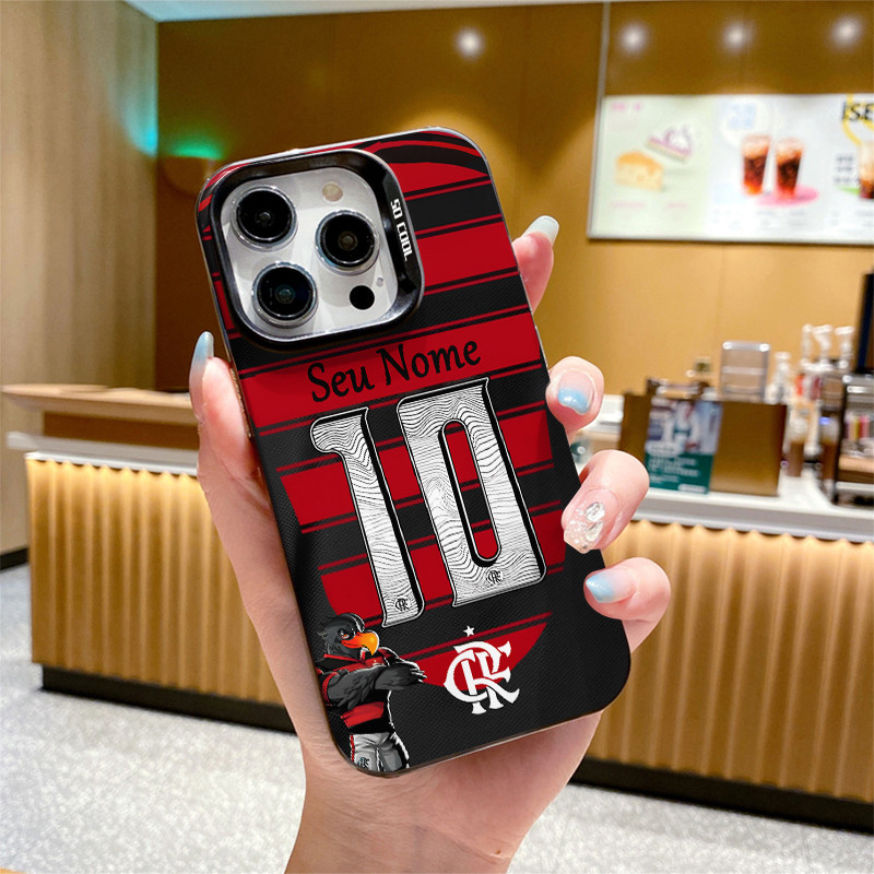 Capinha personalizada Logotipo da FLA Mengão para iPhone 11 normal 12 13 x xr xs max 14 15 16 pro max 12 Pro 14 Pro capa em Oferta na Shopee