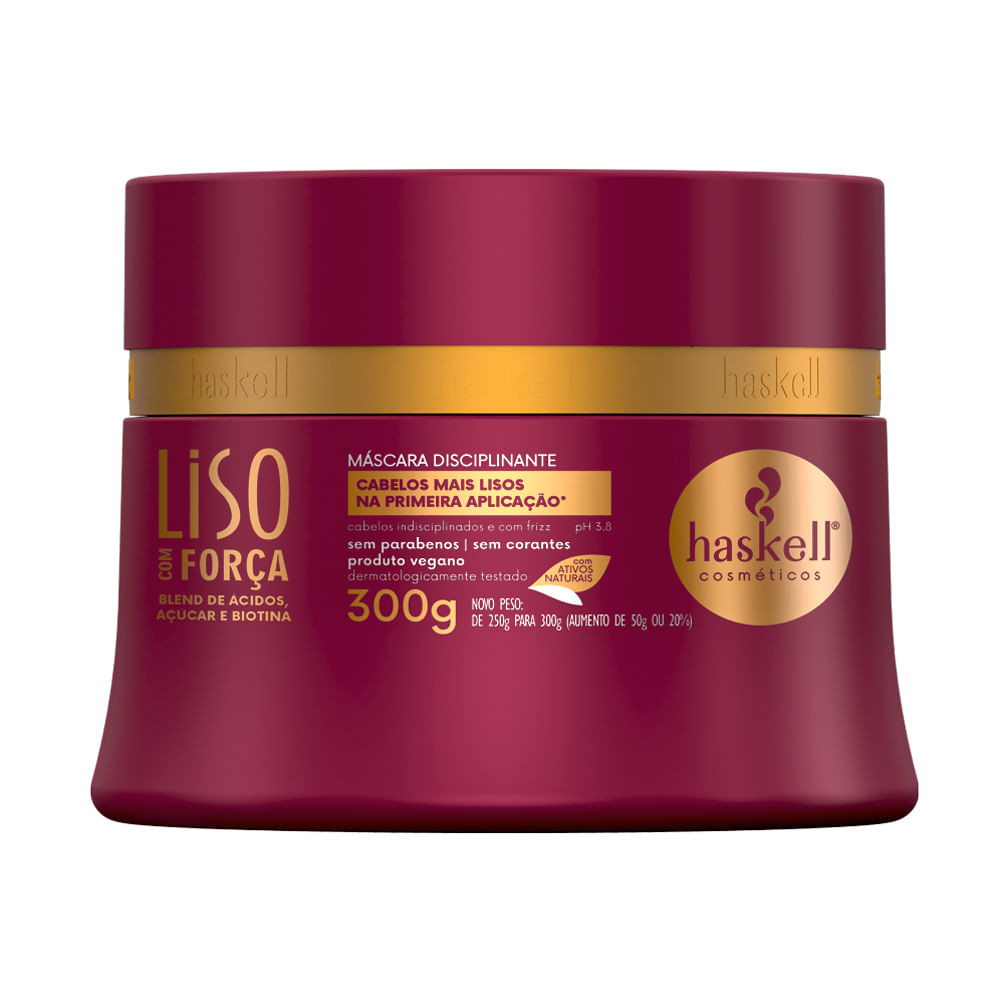 Máscara Disciplinante Haskell Liso com Força 300g - Beauty