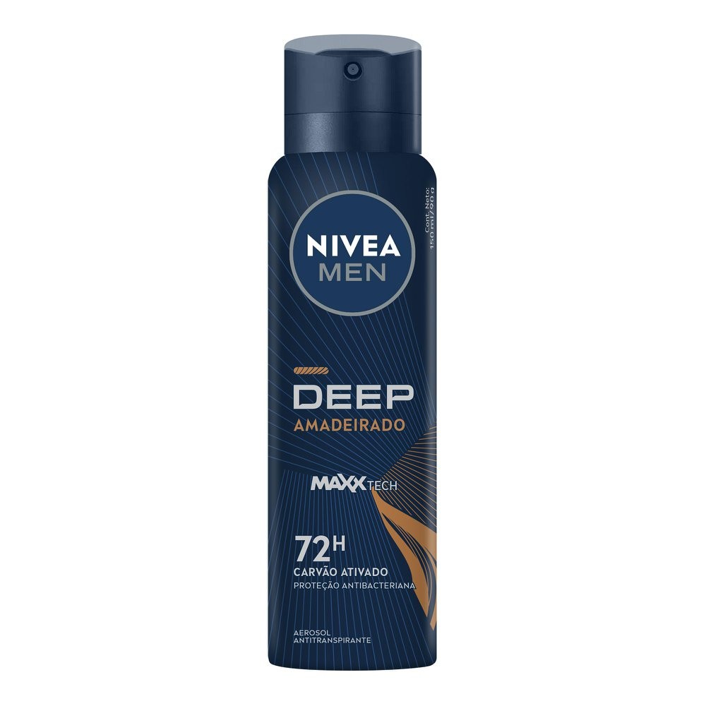 Desodorante Nivea Men Deep Amadeirado Aerosol Antitranspirante 48h 150ml - Beauty