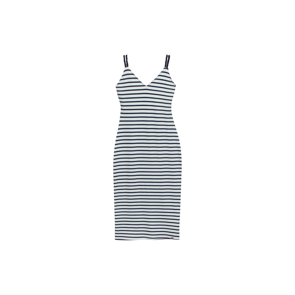 Vestido Feminino Listrado Marialícia Azul - Women Clothes