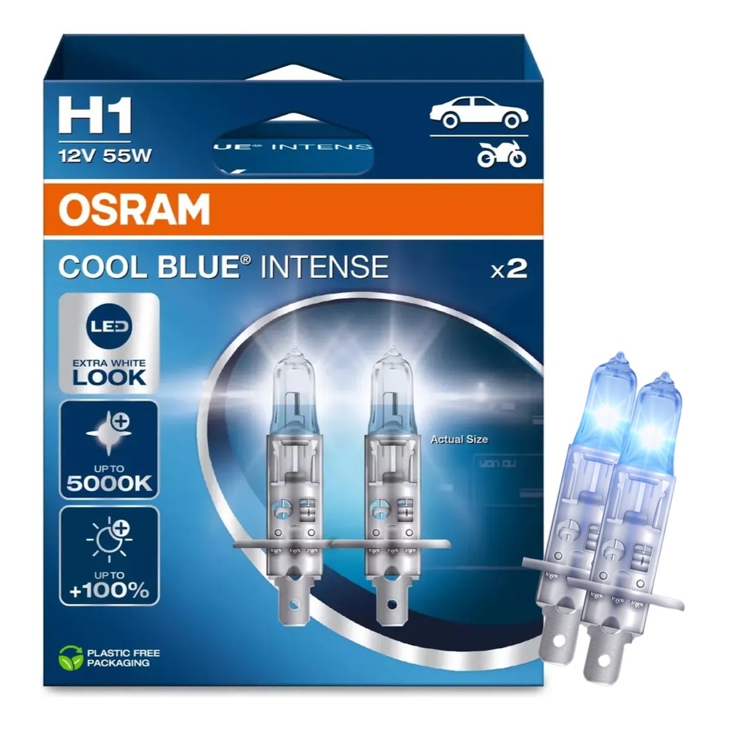Par Lâmpada Halógena Osram Cool Blue Intense H1 55W 12V Efeito Led Farol Automotivo Premium em Oferta na Shopee