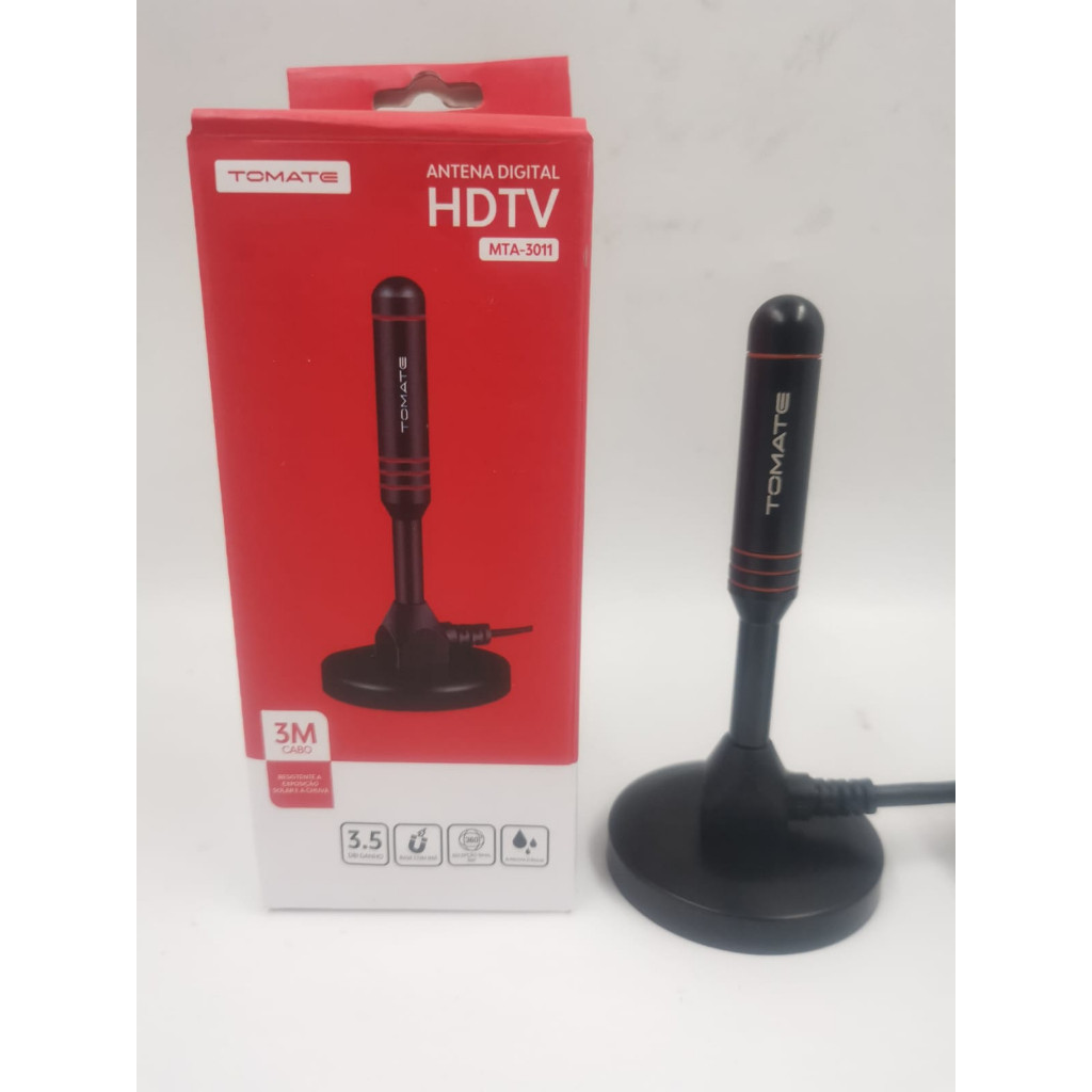 Antena TV Digital Hdtv Uhf Vhf Interna 4 Dbi e Cabo 3m Lelong KA-1097
