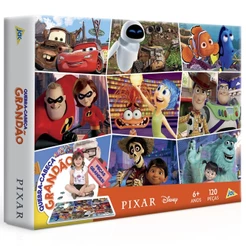 QUEBRA CABEÇA GRANDÃO PIXAR DISNEY 120 PEÇAS GRANDES TOYSTER FILMES CARROS DIVERTIDAMENTE TOY STORY