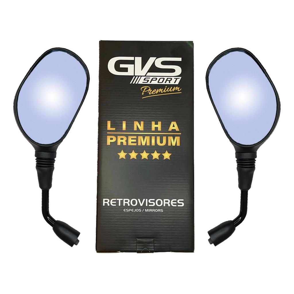 Retrovisor Cb 500 Honda Haste Fixa Convexa Azul Gvs