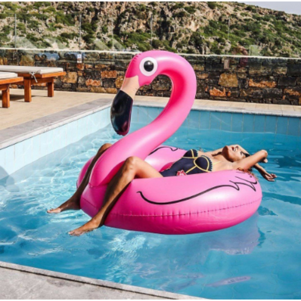 Boia inflável Flamingo 90 120 cm piscina praia