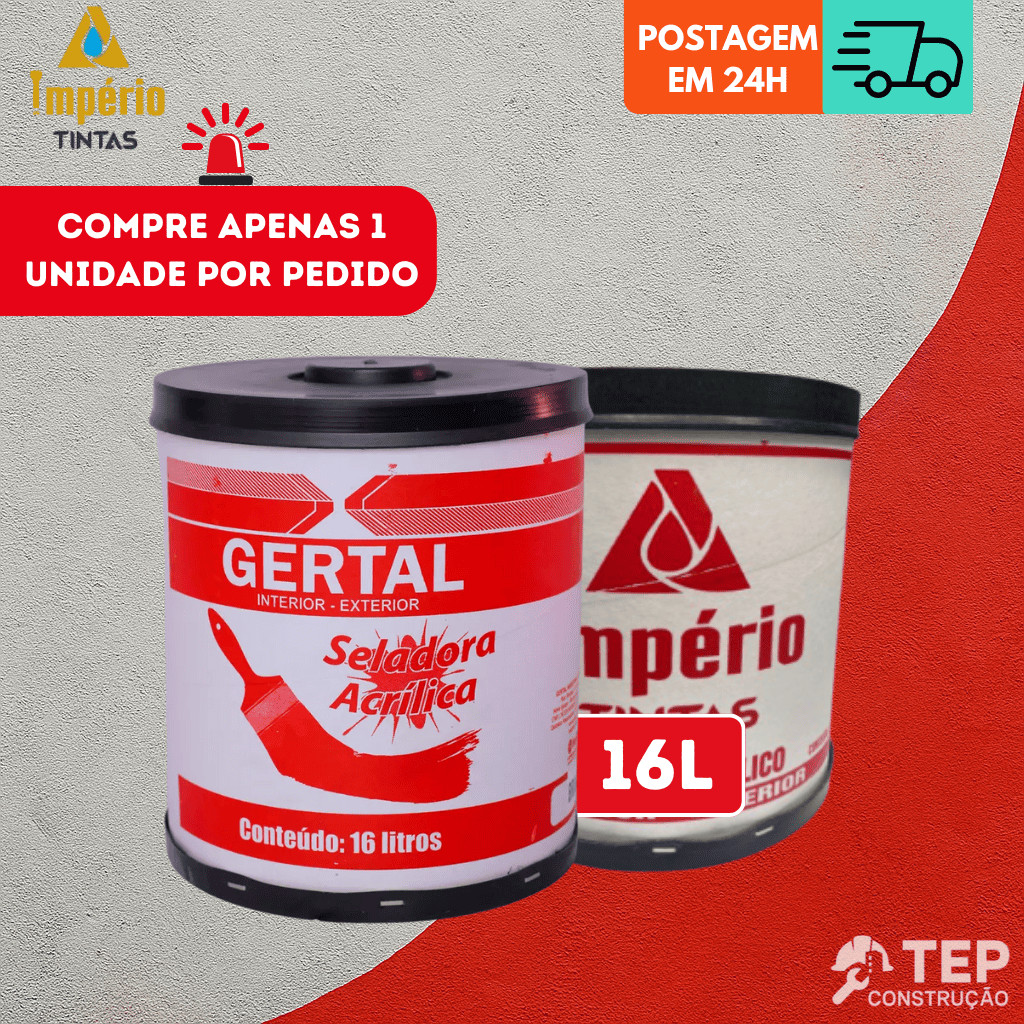 Selador Acrilico Interno e Externo Premium Gertal | Imperio 16L Parede Branco em Oferta na Shopee