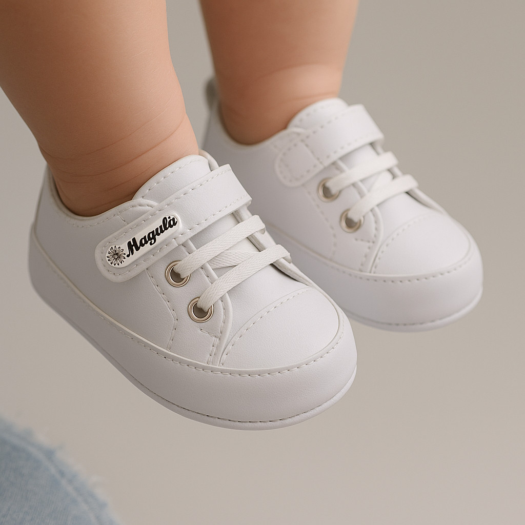 Tênis infantil Ponta e Elástico bebe menino batizado confortável envio rápido recém nascido